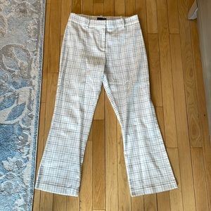 1. State woven linen cropped flare trouser.